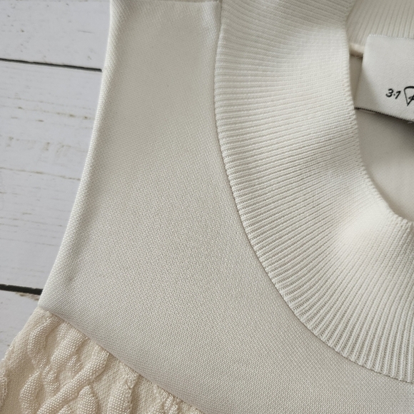 3.1 Phillip Lim Classic Cream "Cable Knit" Sleeveless Mini Dress Size Small - Picture 15 of 15